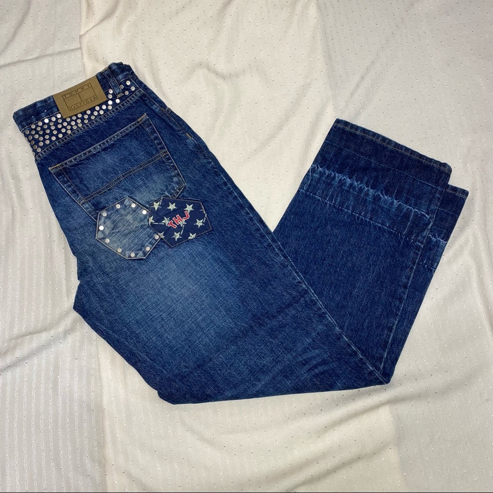 VTG NWOT Tommy Hilfiger 90’s studded back 4th of July mens jeans 32x32